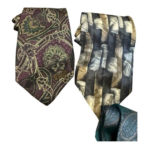 Vintage neck tie lot Principe Cellini Bert Pulitzer, silk made in USA and Italy - Picture 5 of 16